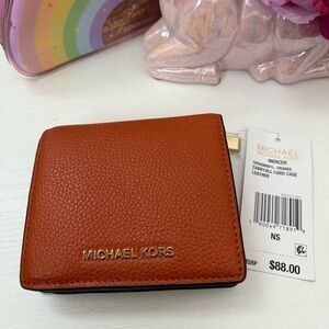 Michael Kors Burnt Orange Leather Card Holder